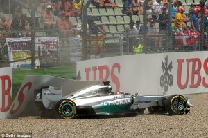 Hamilton's qualifying crash meant that he started the race in 20th position